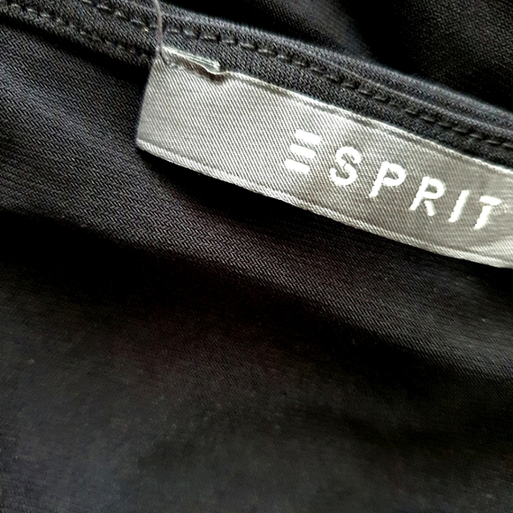 Esprit Size M Solid Black Square Neck Sleeveless Knit Dress - Picture 4 of 11